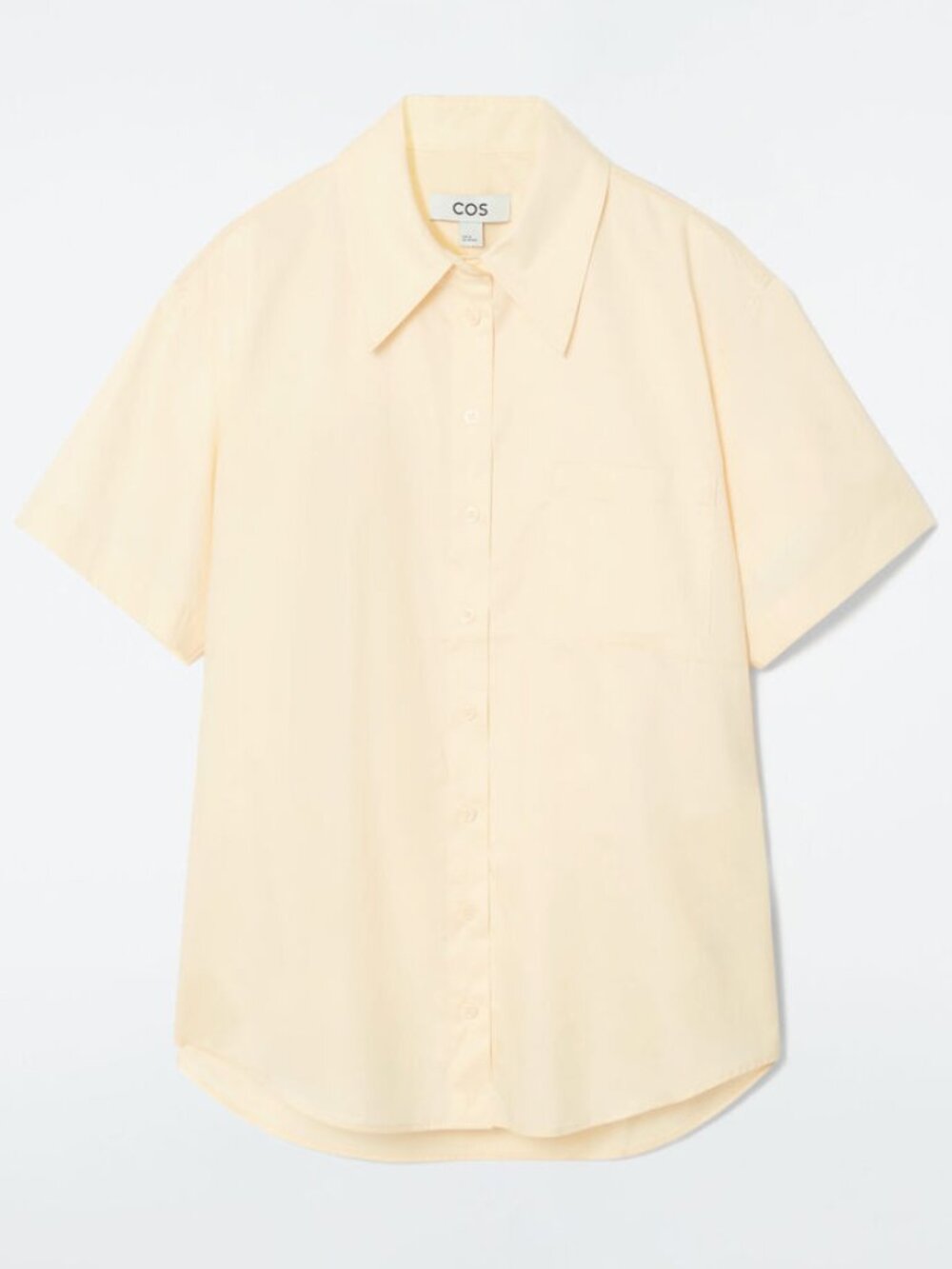 NWT COS Relaxed Short-Sleeved Cotton Shirt in Yellow Size US 2 XS